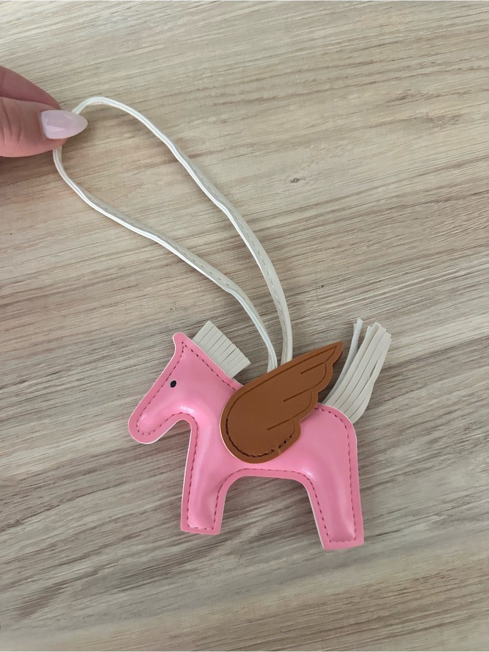 Pink Winged Horse Bag Charm | Faux Leather Pegasus Purse Charm